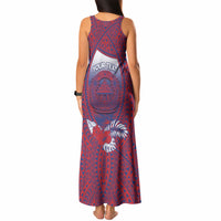 Personalised Faleula Samoa Village Tank Maxi Dress Falefa Valley Polynesian Tribal Hibiscus Floral