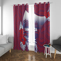 Faleula Samoa Village Window Curtain Falefa Valley Polynesian Tribal Hibiscus Floral