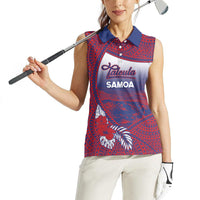 Personalised Faleula Samoa Village Women Sleeveless Polo Shirt Falefa Valley Polynesian Tribal Hibiscus Floral