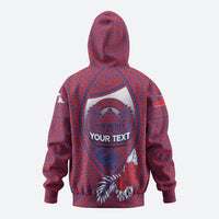 Personalised Faleula Samoa Village Zip Hoodie Falefa Valley Polynesian Tribal Hibiscus Floral