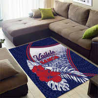 Vailele Samoa Village Area Rug Map Polynesian Tribal Hibiscus Floral