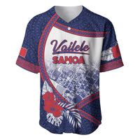 Personalised Vailele Samoa Village Baseball Jersey Map Polynesian Tribal Hibiscus Floral DT05 Navy - Polynesian Pride