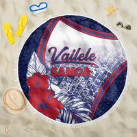 Vailele Samoa Village Beach Blanket Map Polynesian Tribal Hibiscus Floral