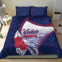 Vailele Samoa Village Bedding Set Map Polynesian Tribal Hibiscus Floral