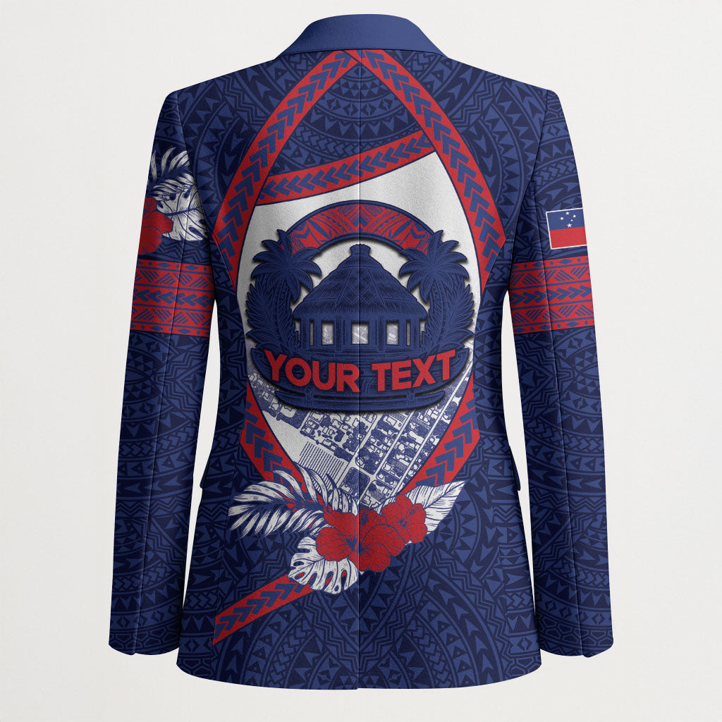Personalised Vailele Samoa Village Blazer Map Polynesian Tribal Hibiscus Floral