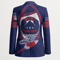Personalised Vailele Samoa Village Blazer Map Polynesian Tribal Hibiscus Floral