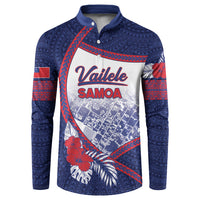 Personalised Vailele Samoa Village Button Sweatshirt Map Polynesian Tribal Hibiscus Floral