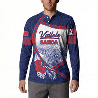 Personalised Vailele Samoa Village Button Sweatshirt Map Polynesian Tribal Hibiscus Floral