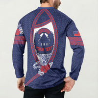 Personalised Vailele Samoa Village Button Sweatshirt Map Polynesian Tribal Hibiscus Floral