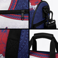 Vailele Samoa Village Duffle Bag Map Polynesian Tribal Hibiscus Floral