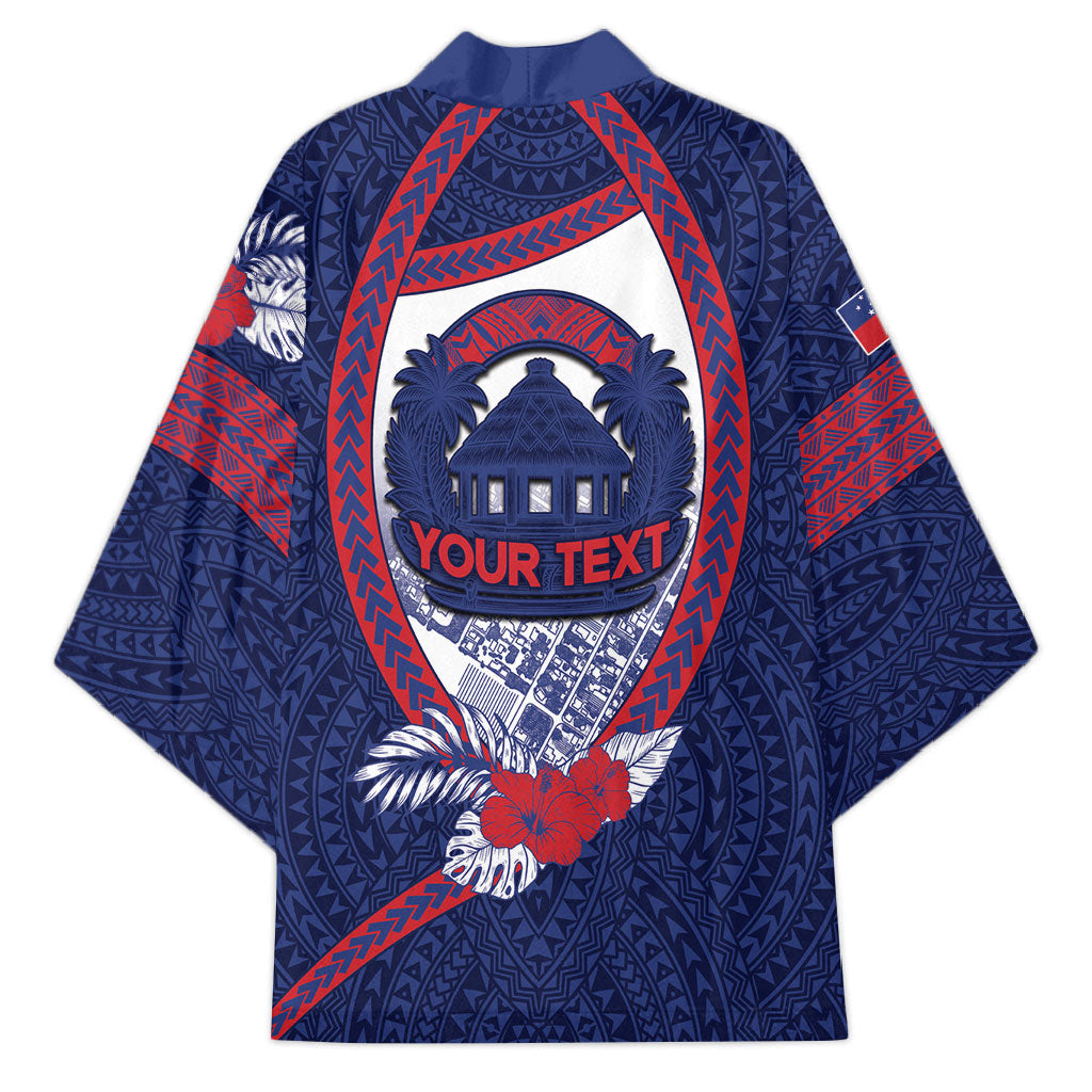 Personalised Vailele Samoa Village Kimono Map Polynesian Tribal Hibiscus Floral DT05 - Polynesian Pride