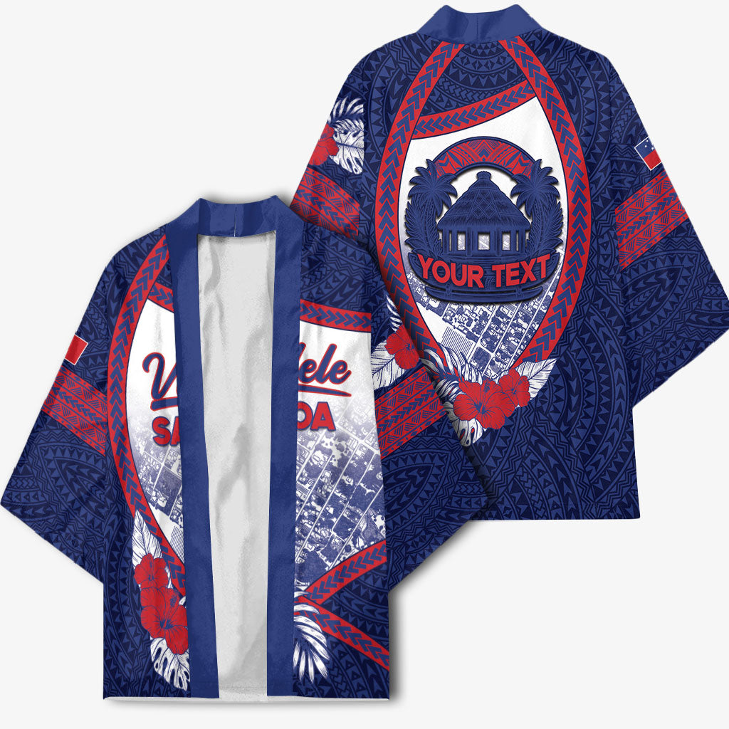 Personalised Vailele Samoa Village Kimono Map Polynesian Tribal Hibiscus Floral DT05 - Polynesian Pride