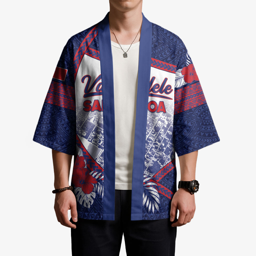 Personalised Vailele Samoa Village Kimono Map Polynesian Tribal Hibiscus Floral DT05 - Polynesian Pride