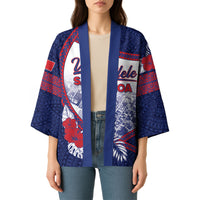 Personalised Vailele Samoa Village Kimono Map Polynesian Tribal Hibiscus Floral DT05 - Polynesian Pride