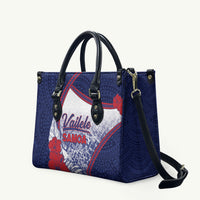 Vailele Samoa Village Leather Bag Map Polynesian Tribal Hibiscus Floral DT05 Navy - Polynesian Pride