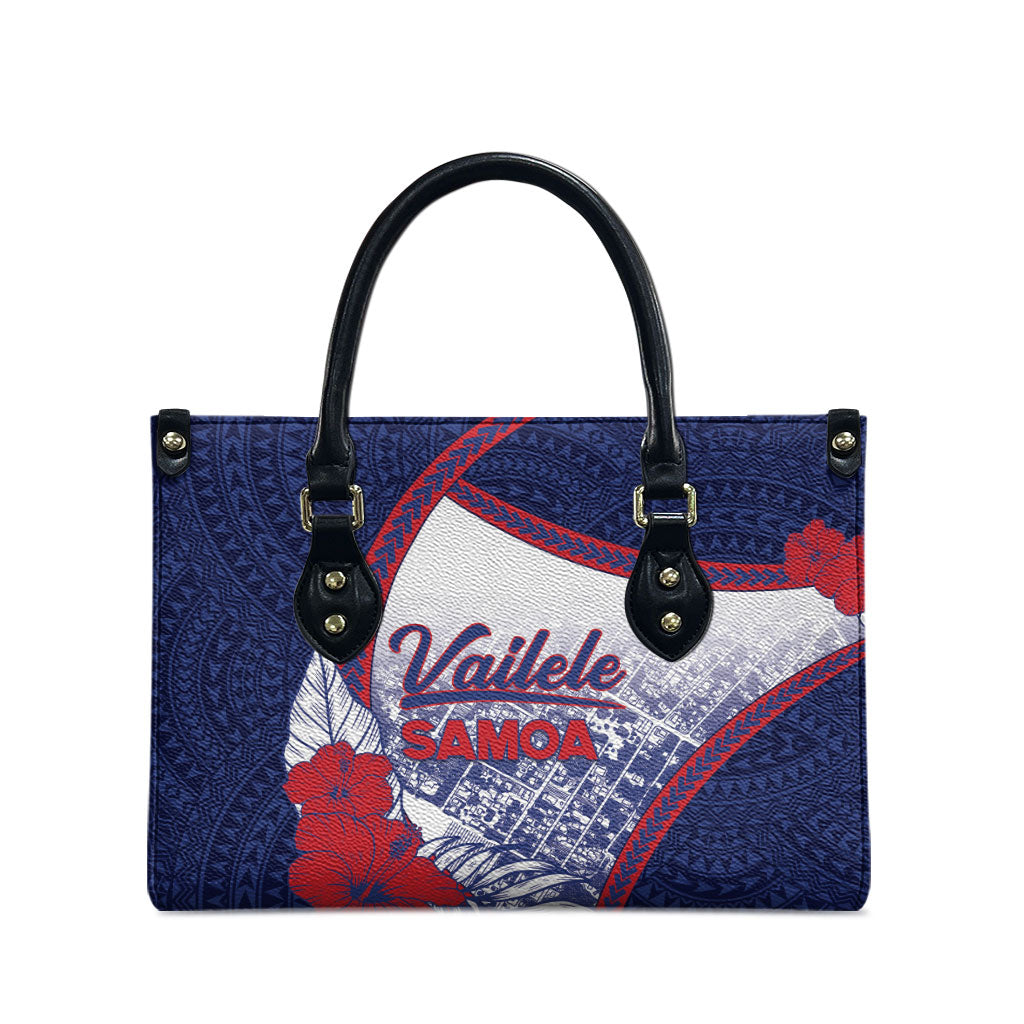 Vailele Samoa Village Leather Bag Map Polynesian Tribal Hibiscus Floral DT05 - Polynesian Pride