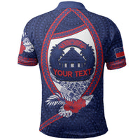 Personalised Vailele Samoa Village Polo Shirt Map Polynesian Tribal Hibiscus Floral