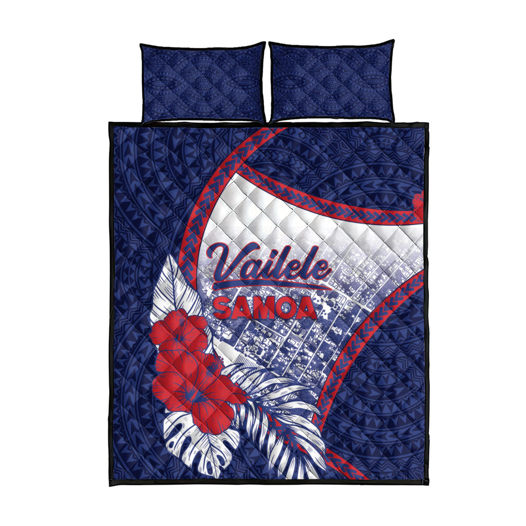 Vailele Samoa Village Quilt Bed Set Map Polynesian Tribal Hibiscus Floral DT05 - Polynesian Pride