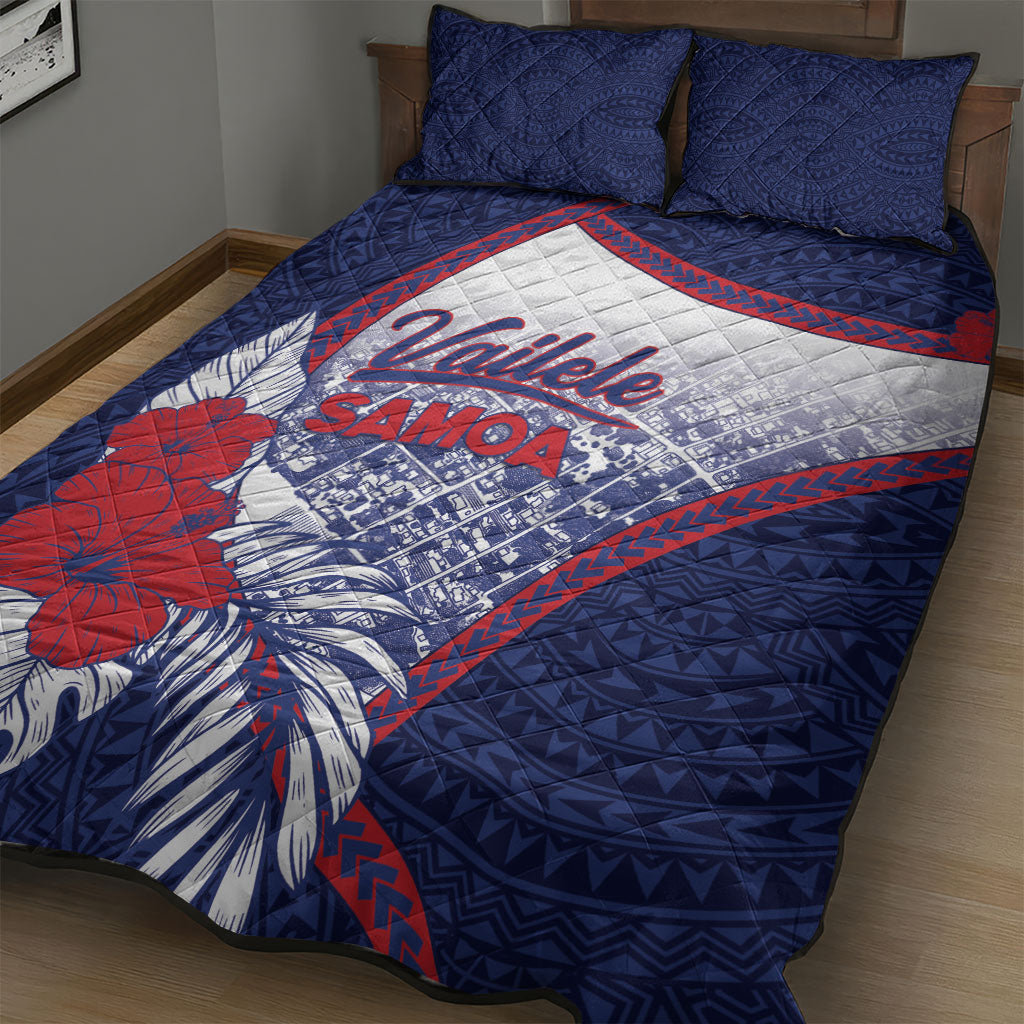 Vailele Samoa Village Quilt Bed Set Map Polynesian Tribal Hibiscus Floral DT05 - Polynesian Pride