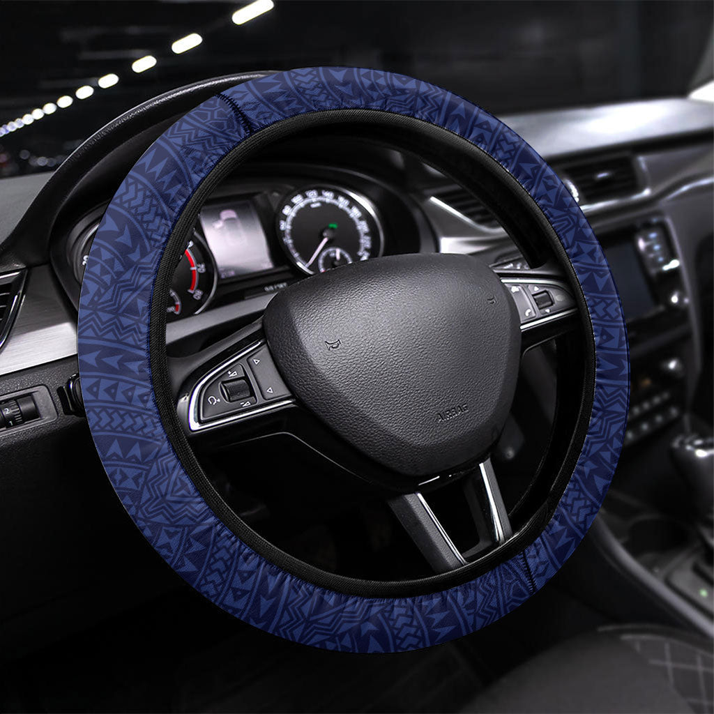 Vailele Samoa Village Steering Wheel Cover Map Polynesian Tribal Hibiscus Floral