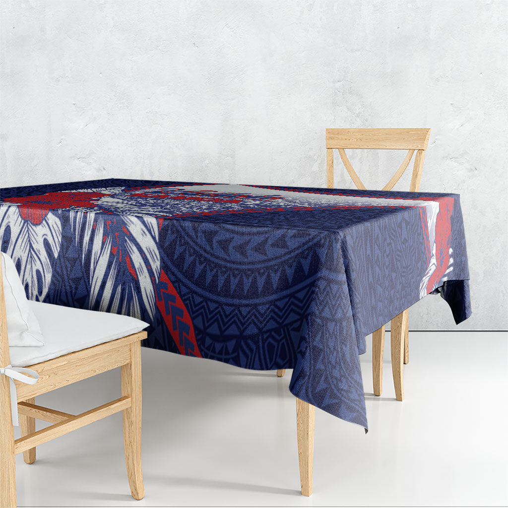Vailele Samoa Village Tablecloth Map Polynesian Tribal Hibiscus Floral