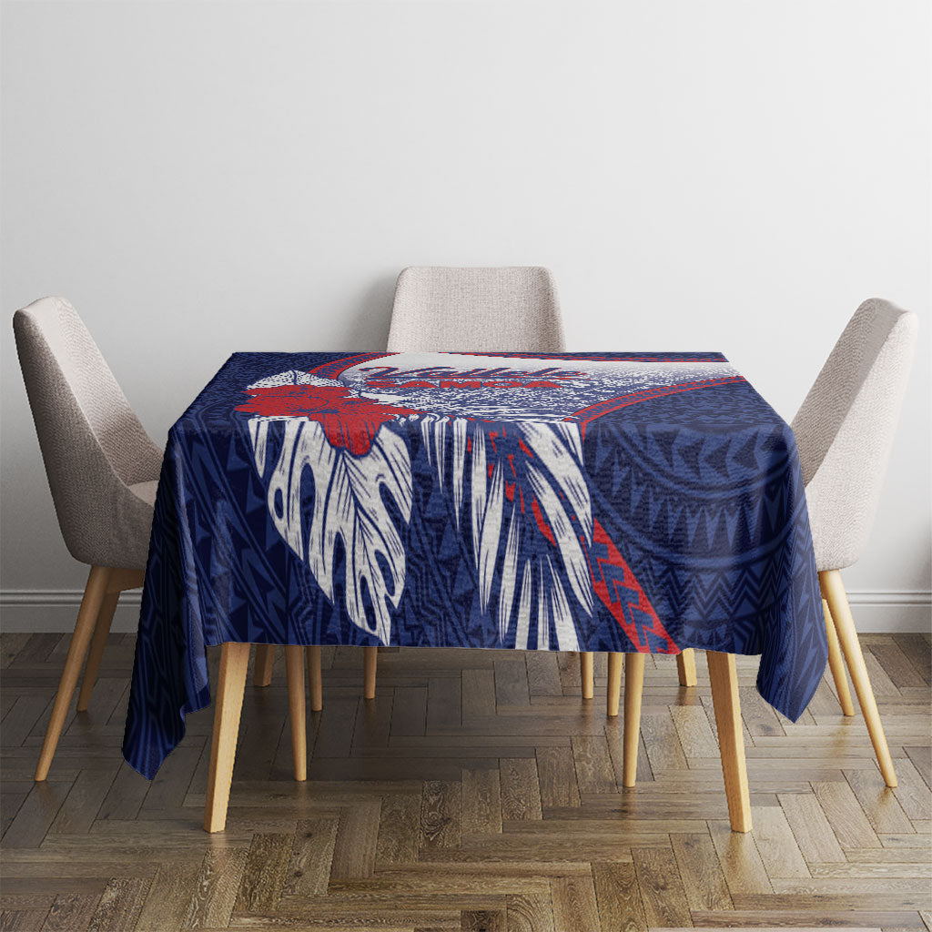 Vailele Samoa Village Tablecloth Map Polynesian Tribal Hibiscus Floral