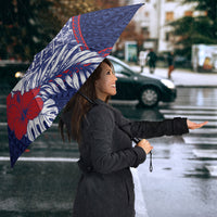 Vailele Samoa Village Umbrella Map Polynesian Tribal Hibiscus Floral