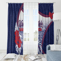 Vailele Samoa Village Window Curtain Map Polynesian Tribal Hibiscus Floral
