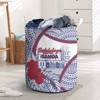 Salelologa Samoa Village Laundry Basket Polynesian Tribal Church Landmark Hibiscus Floral