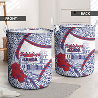 Salelologa Samoa Village Laundry Basket Polynesian Tribal Church Landmark Hibiscus Floral