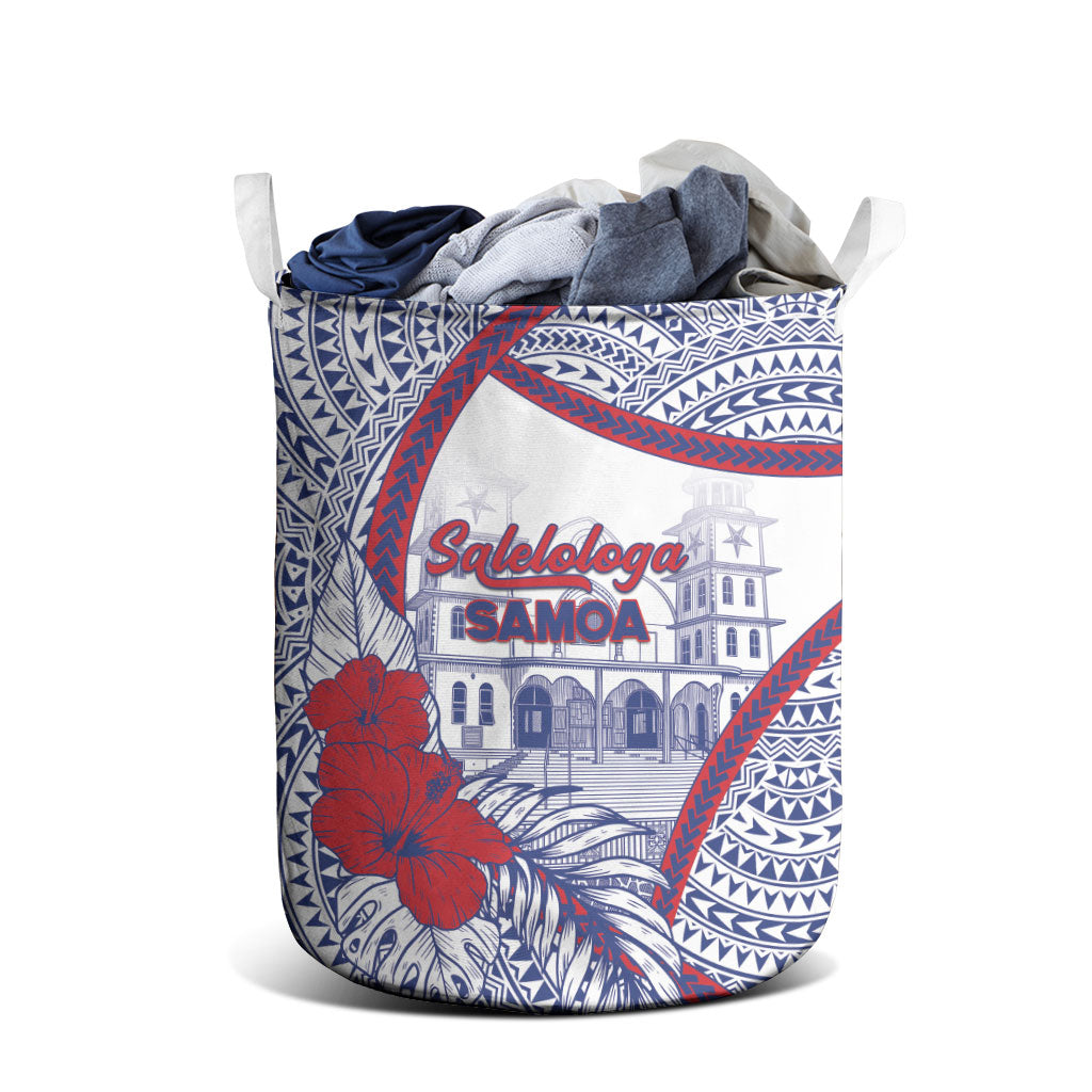 Salelologa Samoa Village Laundry Basket Polynesian Tribal Church Landmark Hibiscus Floral