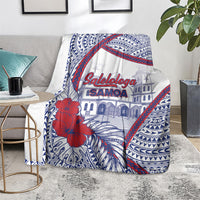 Salelologa Samoa Village Blanket Polynesian Tribal Church Landmark Hibiscus Floral