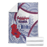 Salelologa Samoa Village Blanket Polynesian Tribal Church Landmark Hibiscus Floral