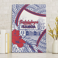 Salelologa Samoa Village Canvas Wall Art Polynesian Tribal Church Landmark Hibiscus Floral