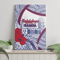 Salelologa Samoa Village Canvas Wall Art Polynesian Tribal Church Landmark Hibiscus Floral