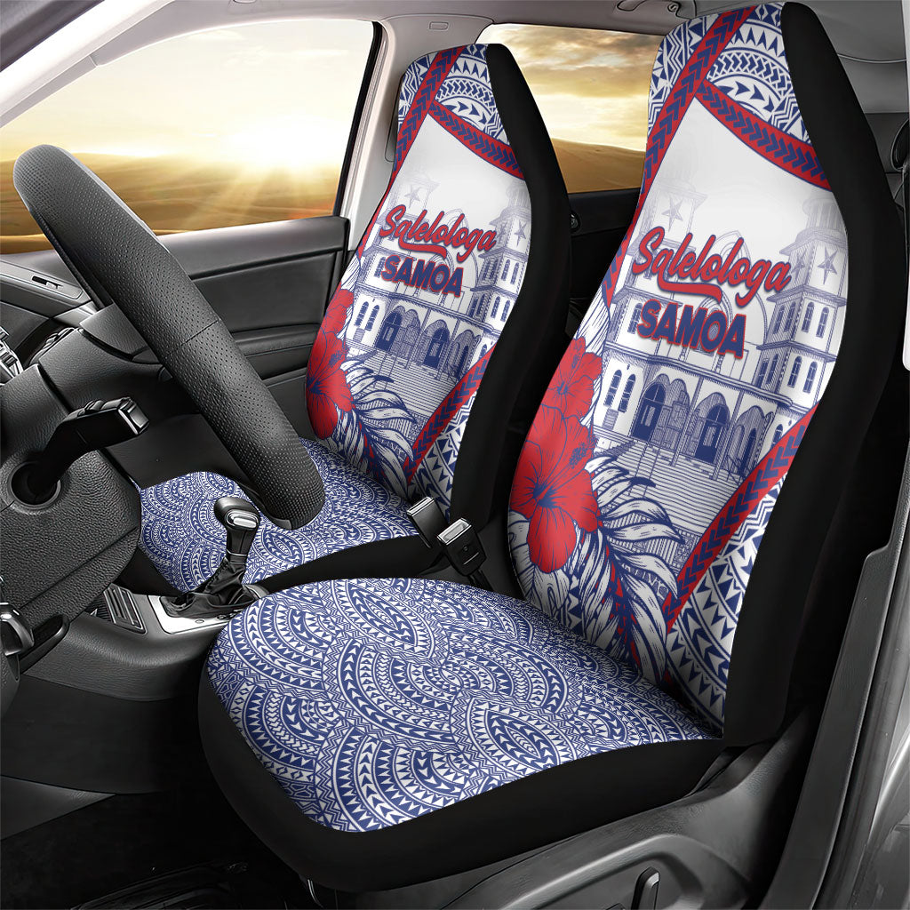 Salelologa Samoa Village Car Seat Cover Polynesian Tribal Church Landmark Hibiscus Floral