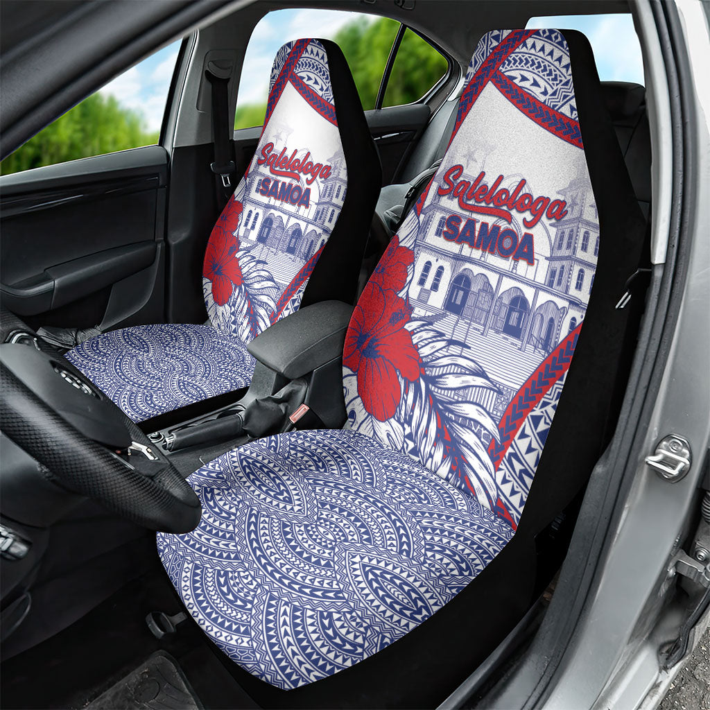 Salelologa Samoa Village Car Seat Cover Polynesian Tribal Church Landmark Hibiscus Floral