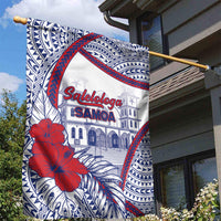 Salelologa Samoa Village Garden Flag Polynesian Tribal Church Landmark Hibiscus Floral
