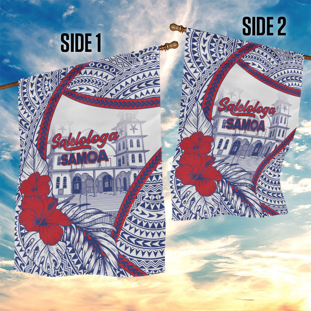 Salelologa Samoa Village Garden Flag Polynesian Tribal Church Landmark Hibiscus Floral