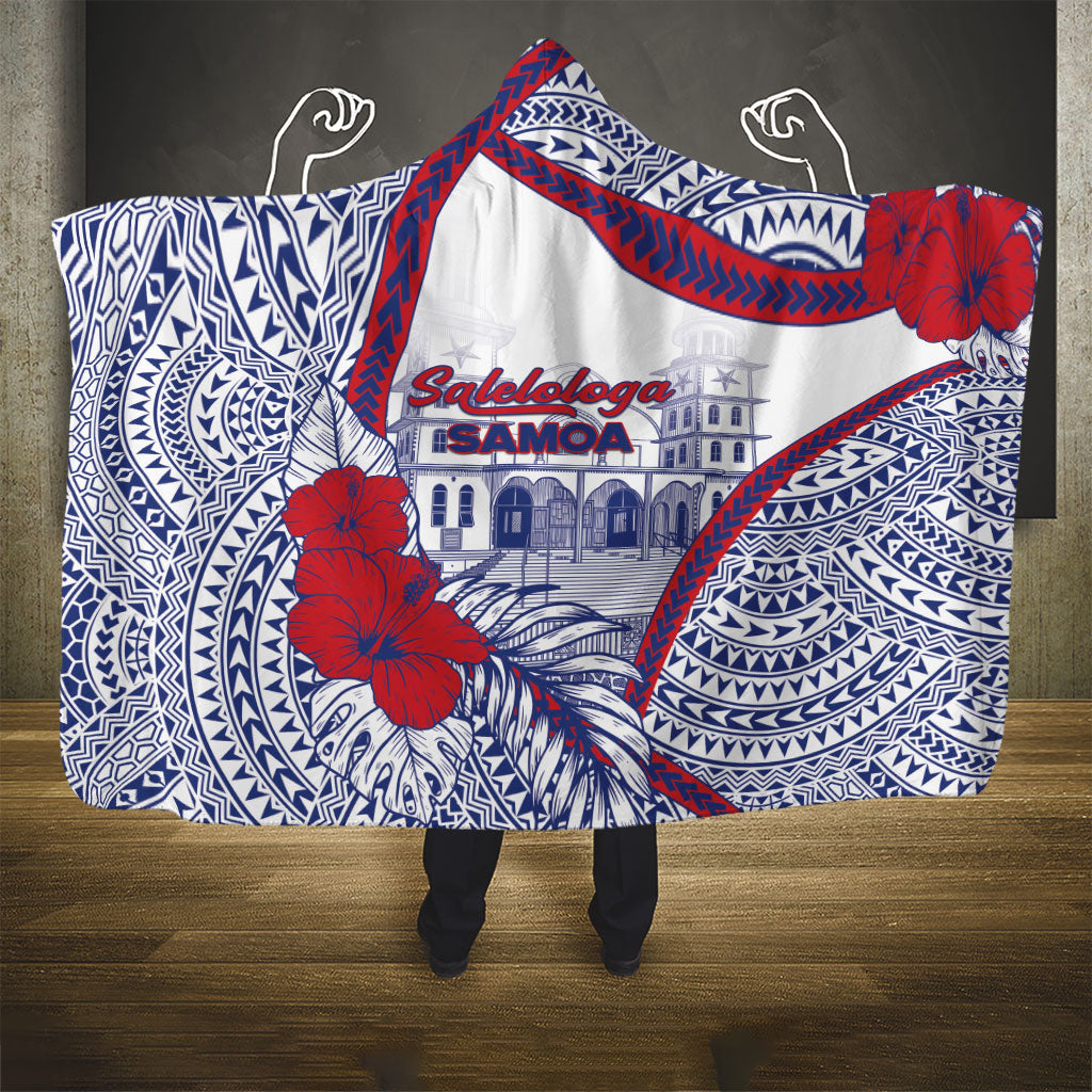 Salelologa Samoa Village Hooded Blanket Polynesian Tribal Church Landmark Hibiscus Floral