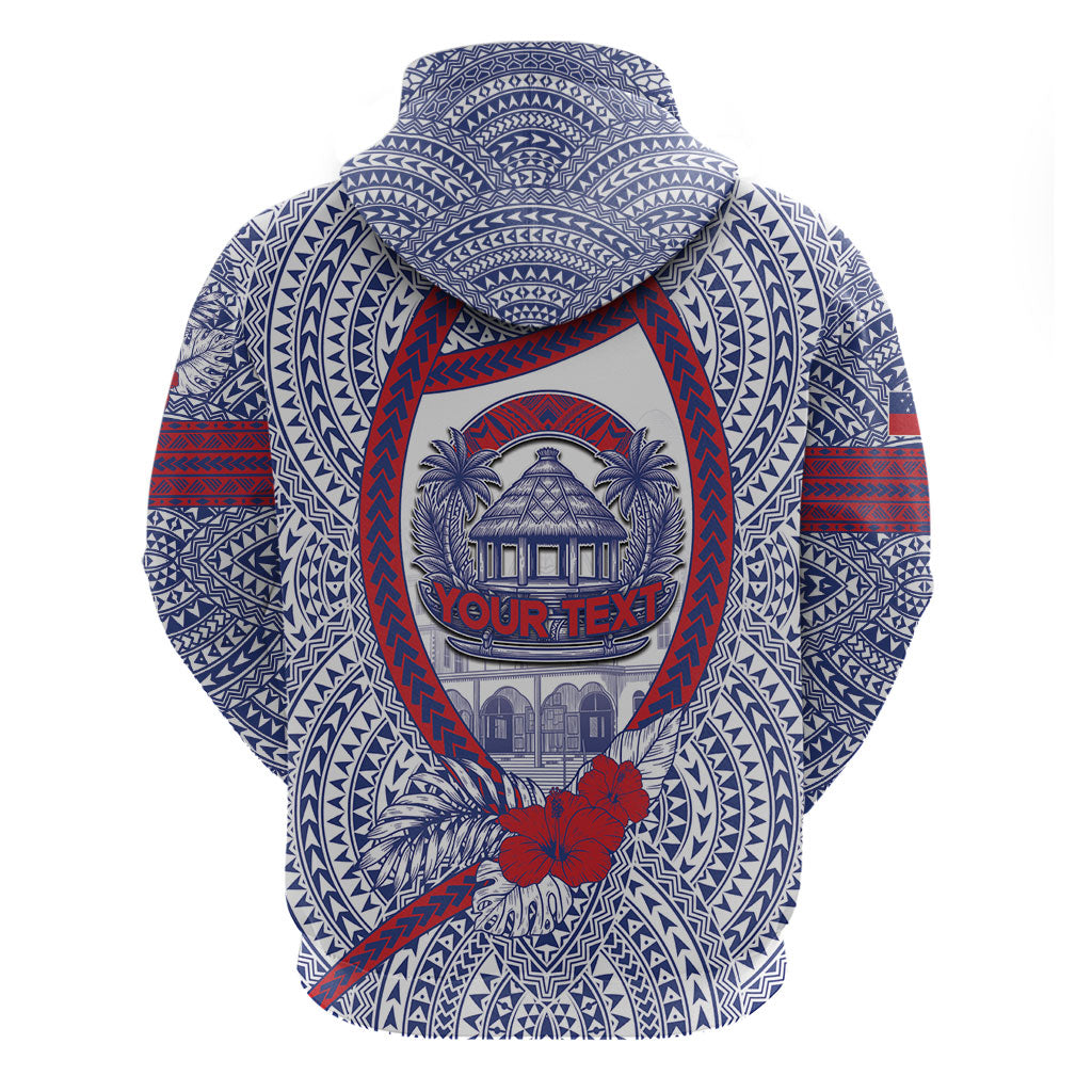 Personalised Salelologa Samoa Village Hoodie Polynesian Tribal Church Landmark Hibiscus Floral