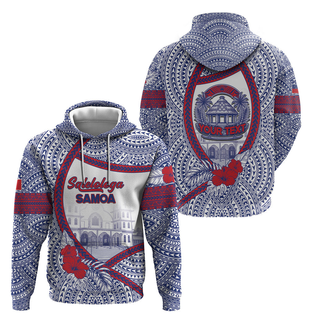 Personalised Salelologa Samoa Village Hoodie Polynesian Tribal Church Landmark Hibiscus Floral
