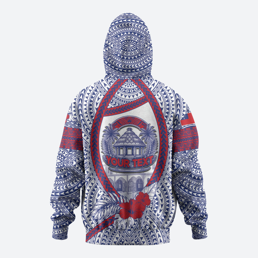 Personalised Salelologa Samoa Village Hoodie Polynesian Tribal Church Landmark Hibiscus Floral