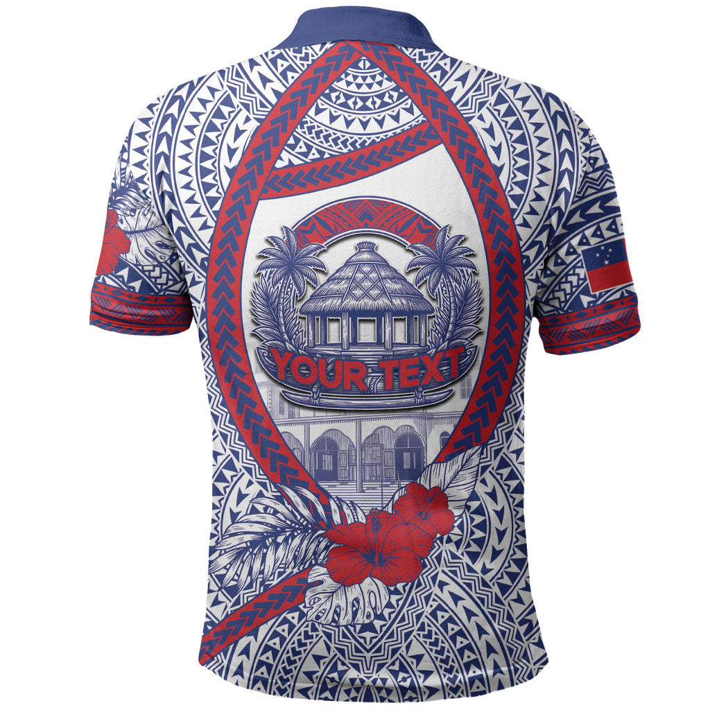Personalised Salelologa Samoa Village Polo Shirt Polynesian Tribal Church Landmark Hibiscus Floral