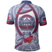Personalised Salelologa Samoa Village Polo Shirt Polynesian Tribal Church Landmark Hibiscus Floral