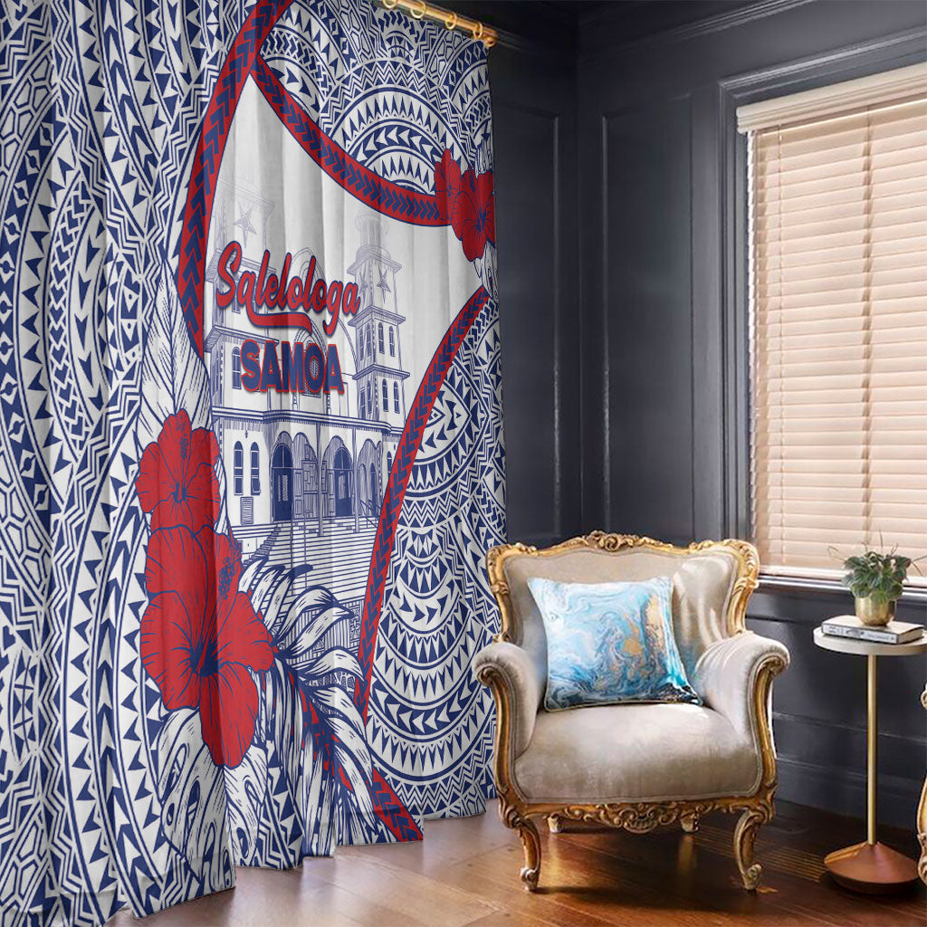 Salelologa Samoa Village Window Curtain Polynesian Tribal Church Landmark Hibiscus Floral