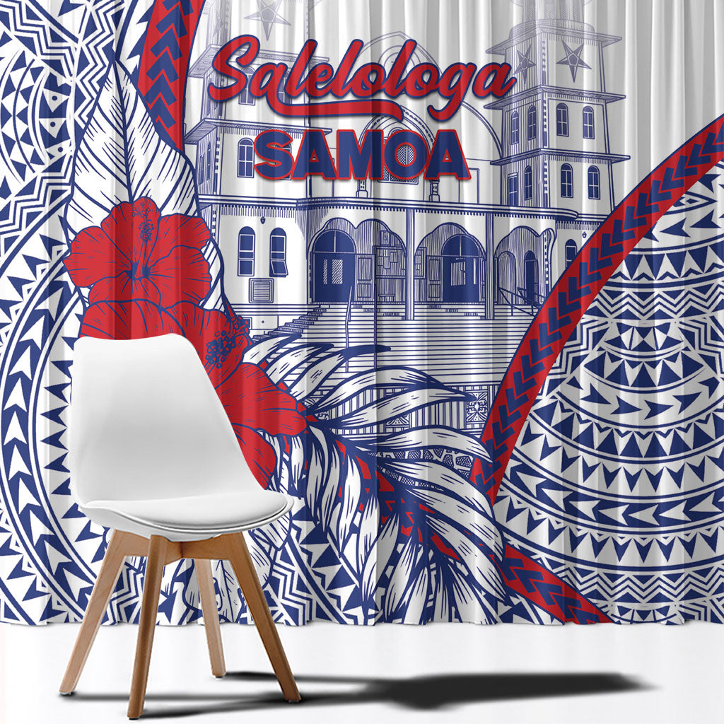 Salelologa Samoa Village Window Curtain Polynesian Tribal Church Landmark Hibiscus Floral