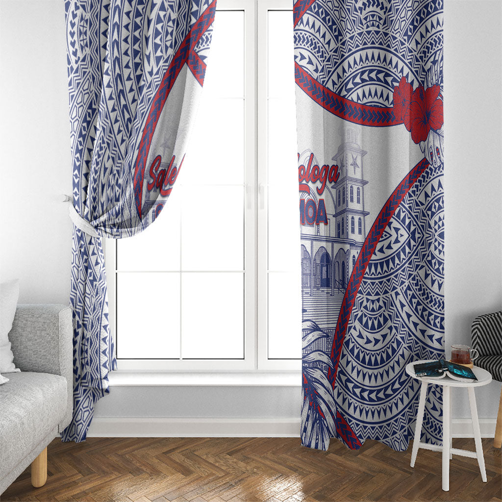 Salelologa Samoa Village Window Curtain Polynesian Tribal Church Landmark Hibiscus Floral