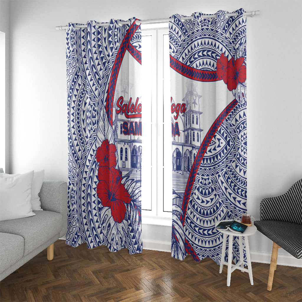 Salelologa Samoa Village Window Curtain Polynesian Tribal Church Landmark Hibiscus Floral