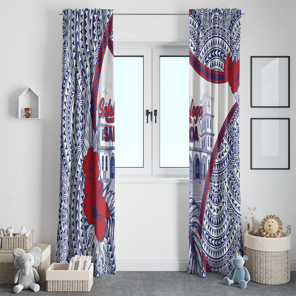 Salelologa Samoa Village Window Curtain Polynesian Tribal Church Landmark Hibiscus Floral